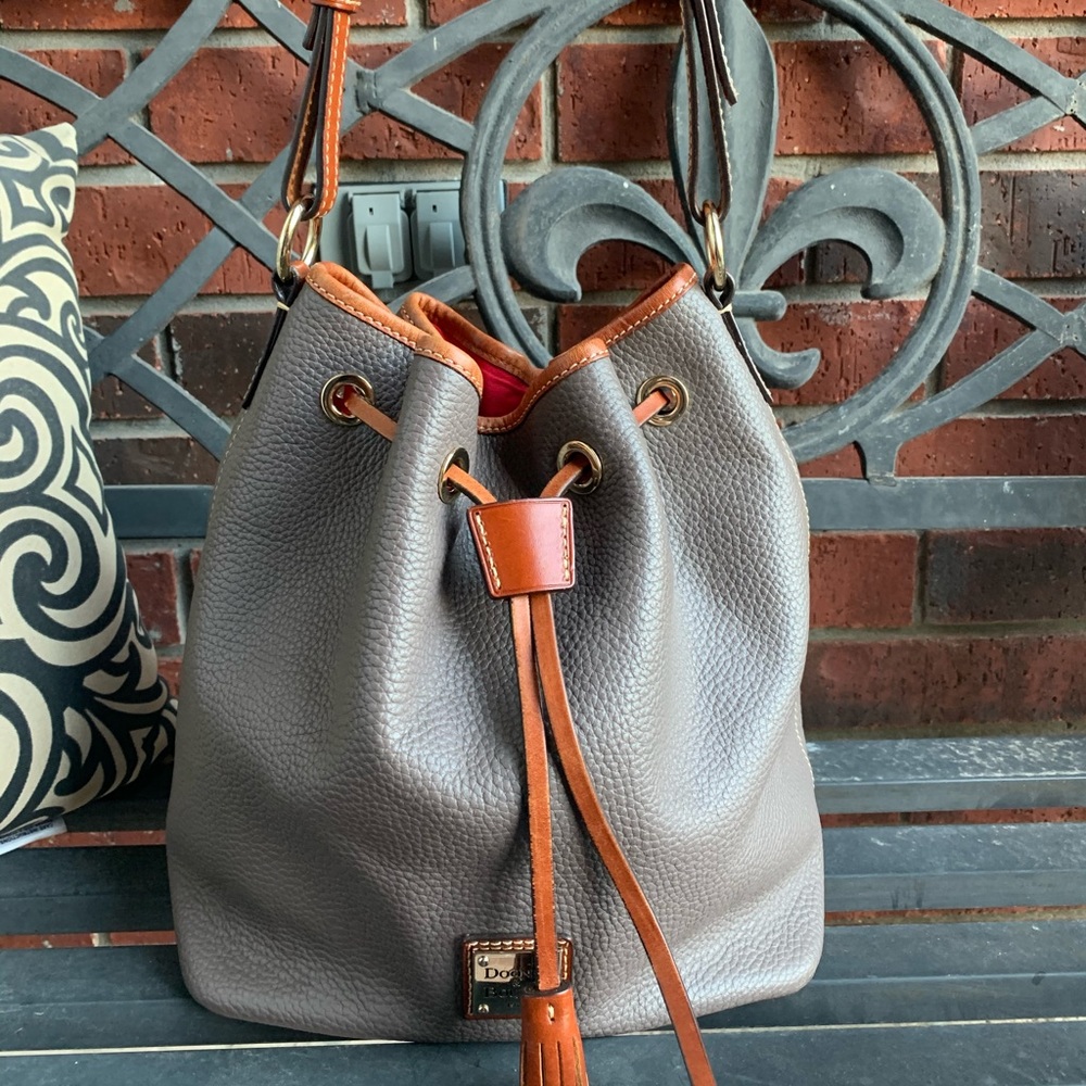 **SOLD** Dooney & Bourke leather drawstring bucket